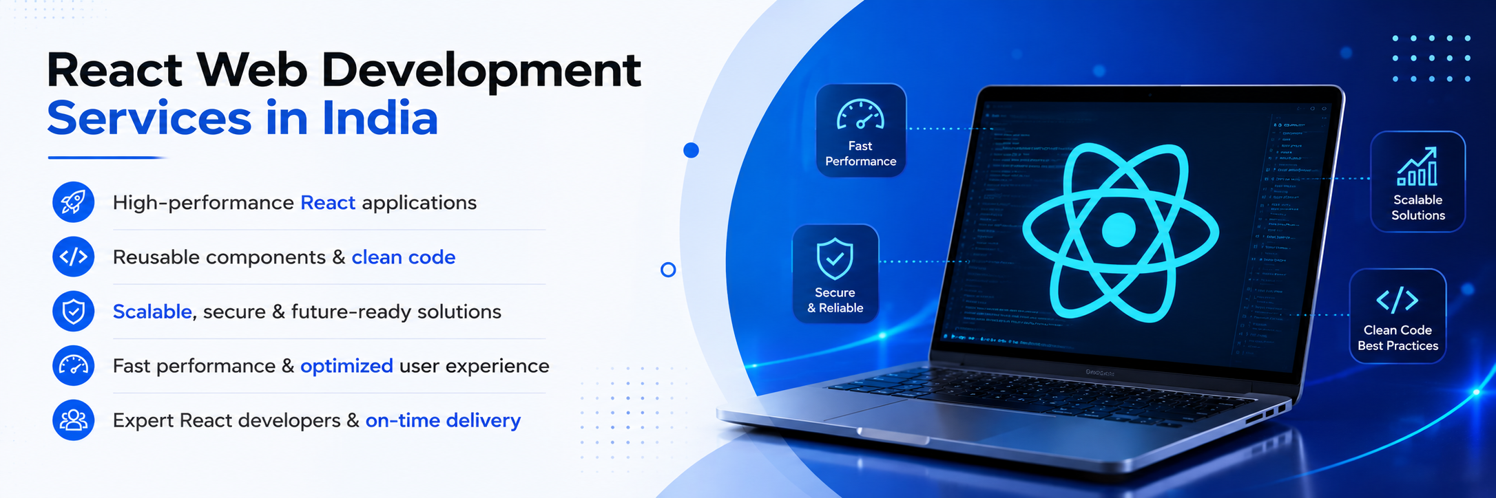 React web development services in India — Ahom Technologies team