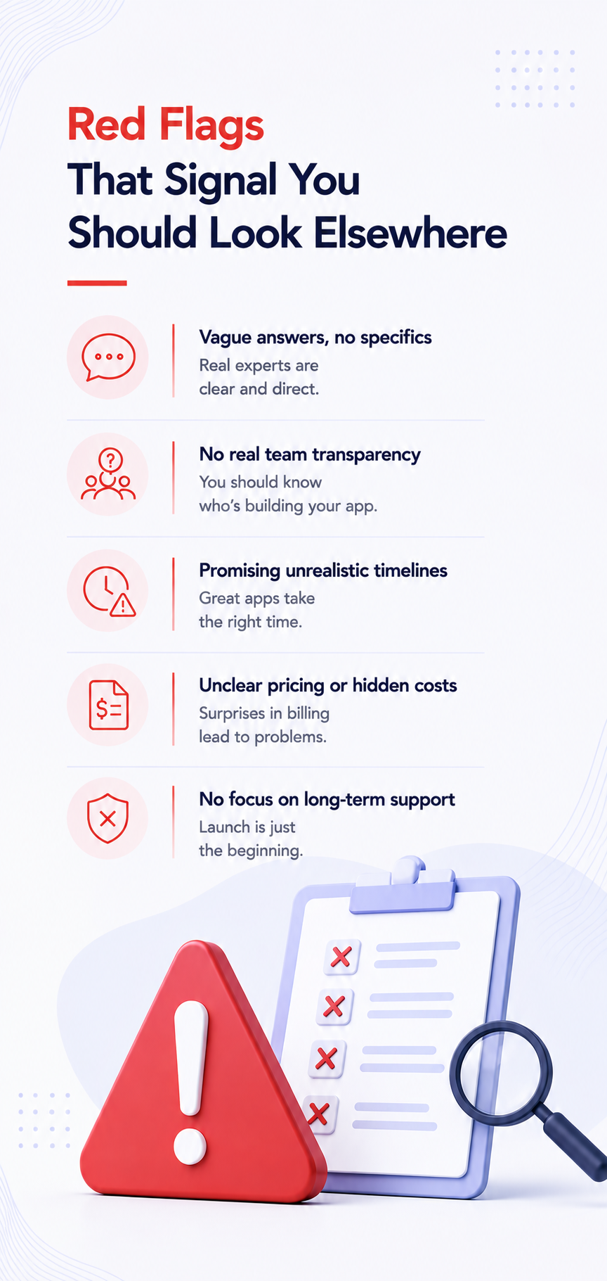 Red flags that tell you an app development company in India is not what it claims