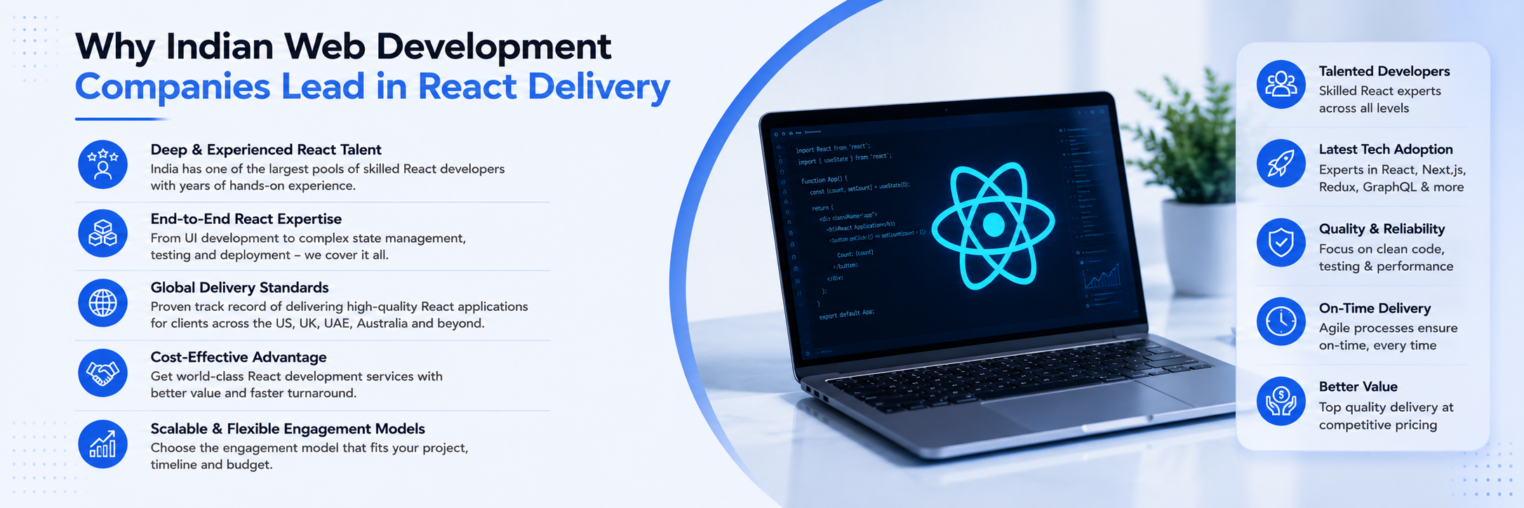 Why Indian web development companies lead in React web development services
