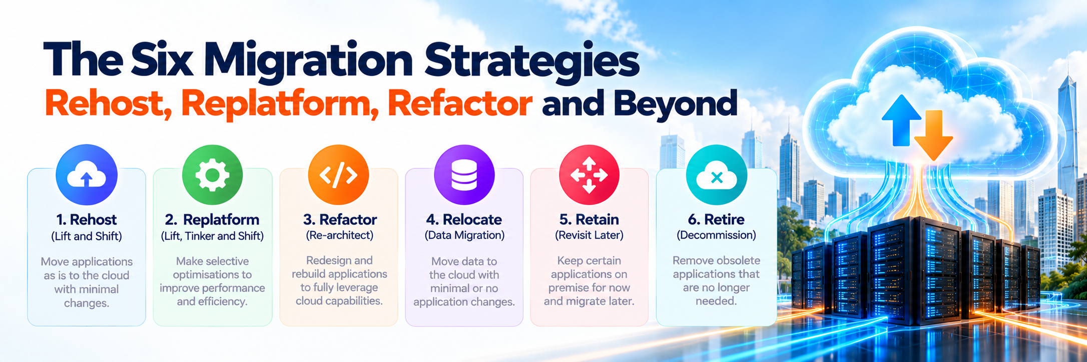 Six cloud migration strategies rehost replatform refactor and beyond 