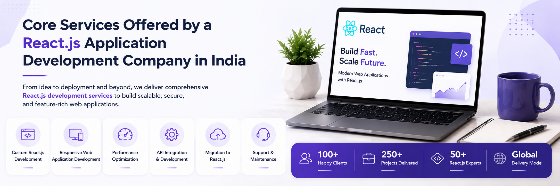 React.js technology ecosystem used by application development company in India