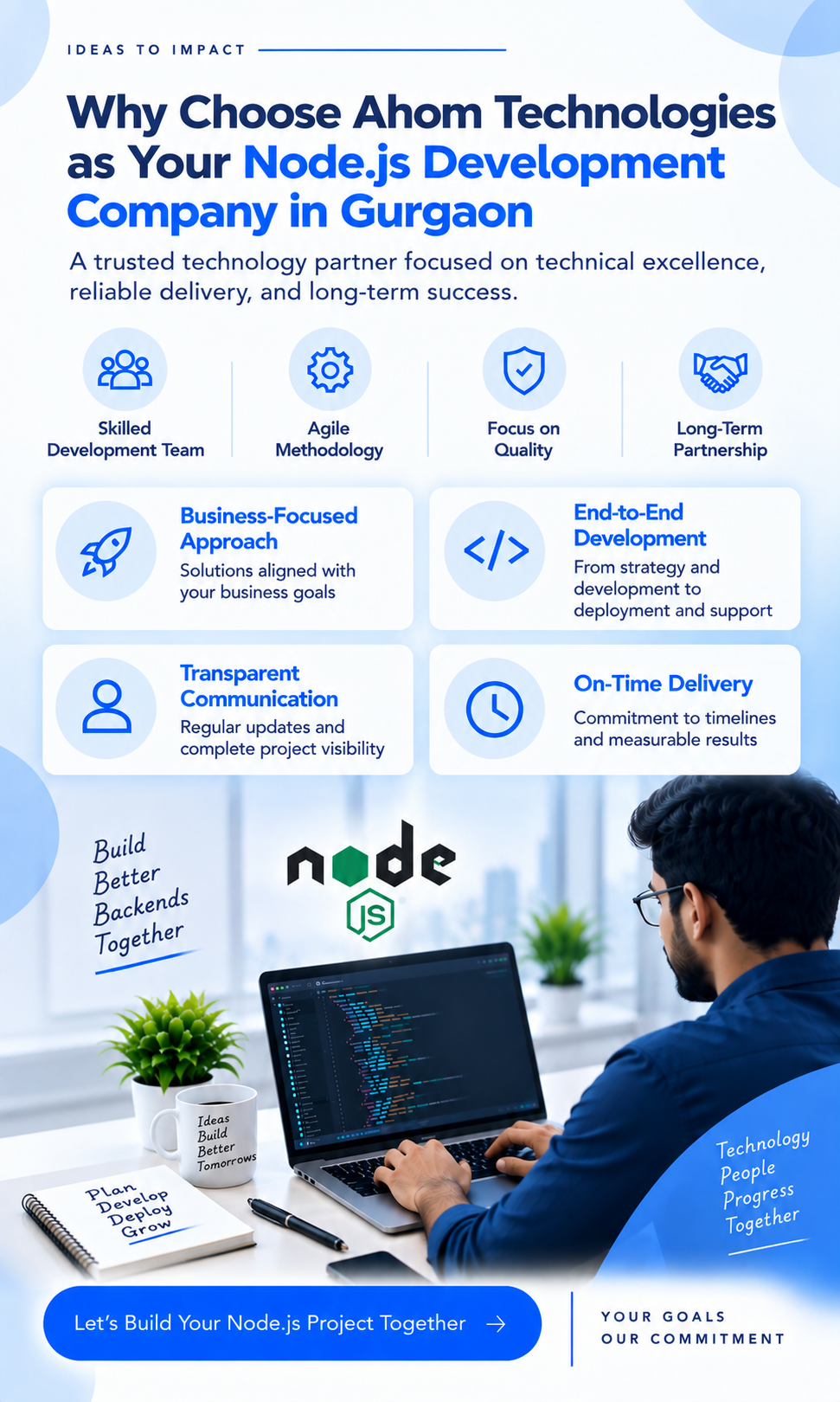 How Ahom Technologies delivers Node.js development in Gurgaon