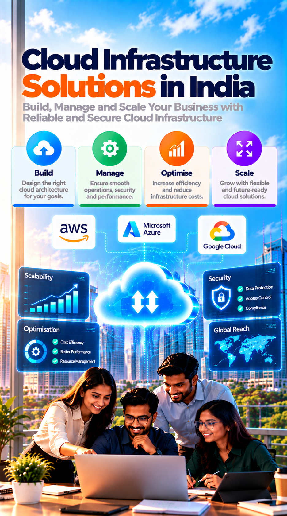 Industries Ahom Technologies serves through cloud development services in India 